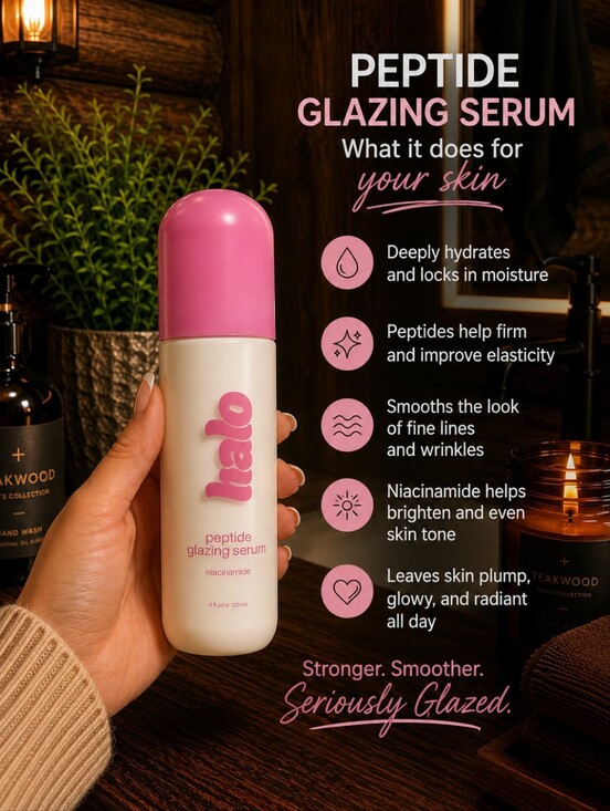 Halo Other - Halo Peptide Glazing Serum — White Bottle with Pink Cap